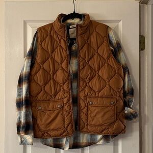 Thread & Supply Tan Brown and blue flannel